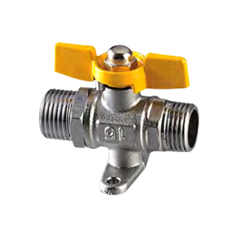 Dobleng panlabas na balbula ng bola ng thread na may base